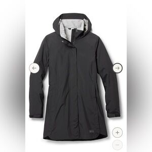 REI Rainier Long Line Rain Jacket Black